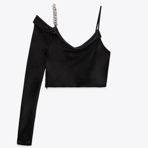 Zara Asymmetrical Chain Top